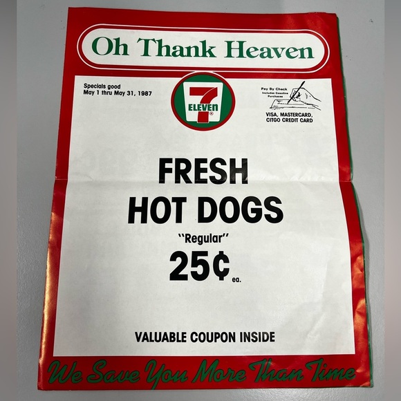 Vintage 7-Eleven Advertisement Flyer for May 1987 - Picture 1 of 3